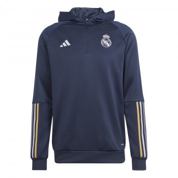 Real Madrid kapucnis edző pulóver 2023-24 (szürke)